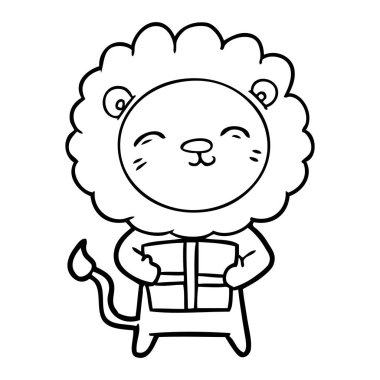 Noel hediyesi ile çizgi film aslan