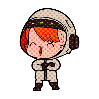 gülen astronot kız çizgi film 