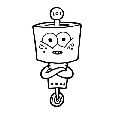 mutlu karikatür robot vektör çizim