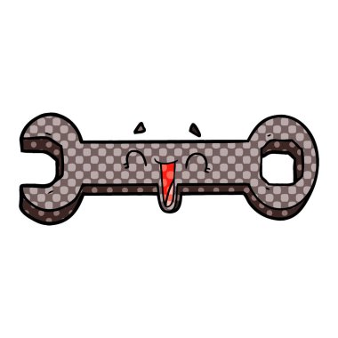 vektör çizim karikatür somun anahtarı