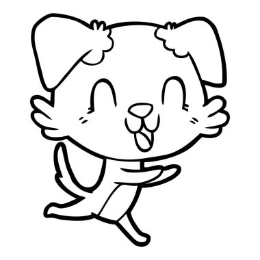 vektör çizim karikatür köpek gülen