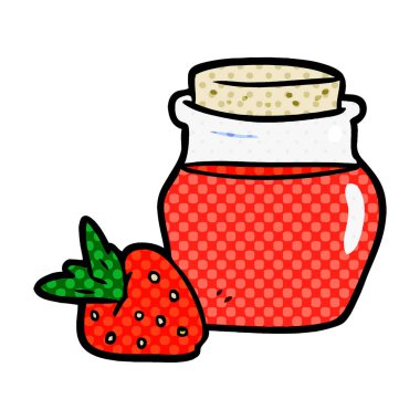 çizgi film kavanoz çilek reçeli