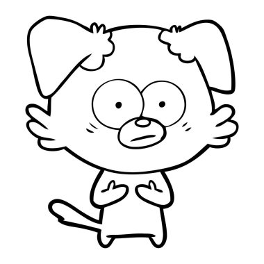 vektör çizim gergin köpek çizgi film