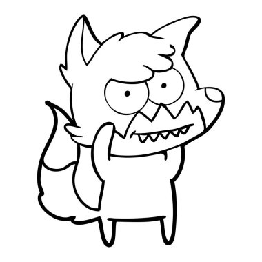 vektör çizim karikatür sırıtan Fox