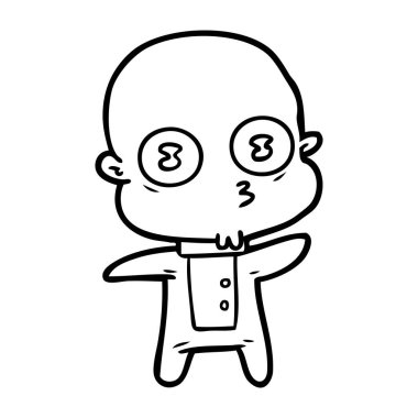 çizgi film garip kel uzay adamı