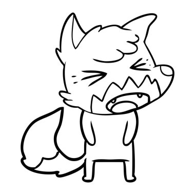 kızgın çizgi film fox vektör çizim