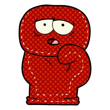 Çizgi film boks eldiveninin vektör çizimi