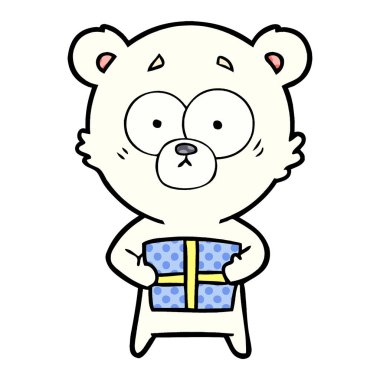 gergin kutup ayısı karikatür hediye ile