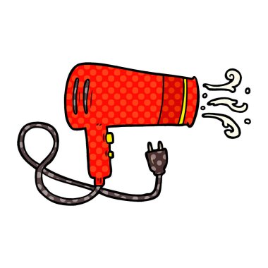 vektör çizim karikatür elektrikli saç kurutma makinesi