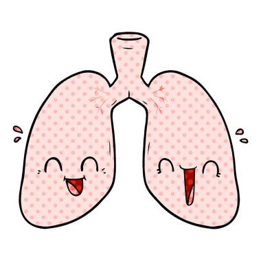 vektör çizim karikatür akciğer