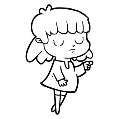 vektör çizim karikatür kayıtsız kadın