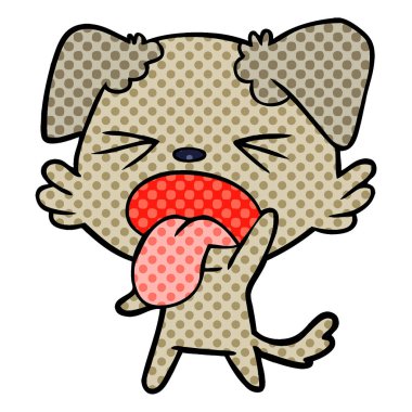 vektör çizim karikatür köpek bıkkın