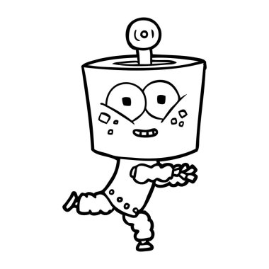 mutlu karikatür robot vektör çizim