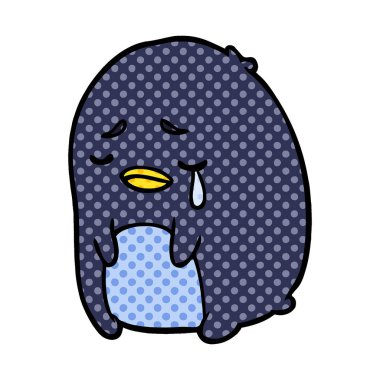 mutlu karikatür penguen vektör çizim