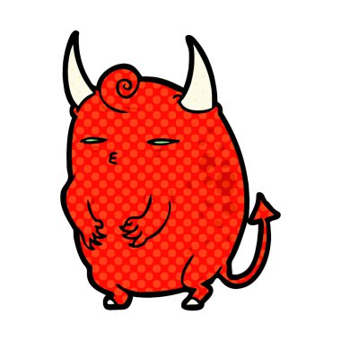 şişman küçük Cadılar Bayramı şeytan çizgi film