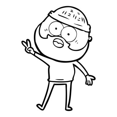 vektör çizim karikatür sakallı adam