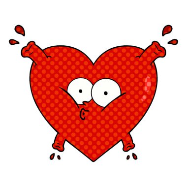 Karikatür kalp çiziminin vektör çizimi