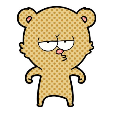 vektör çizim sıkılmış ayı çizgi film