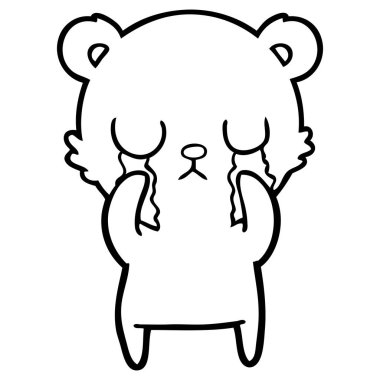 vektör çizim karikatür ayı ağlama