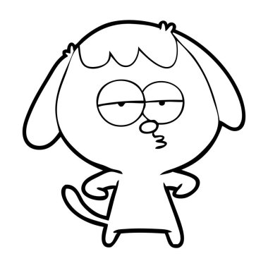 sıkılmış vektör çizim karikatür köpek