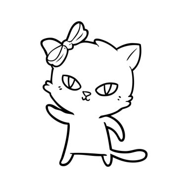 Çizgi film kedisinin vektör çizimi