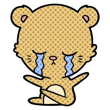 vektör çizim karikatür ayı ağlama