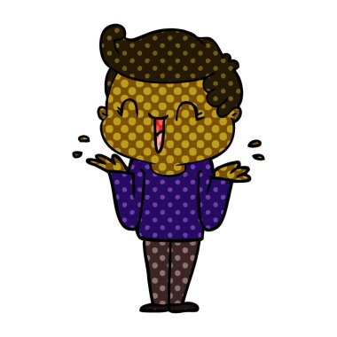 vektör çizim karikatür gülen çocuk