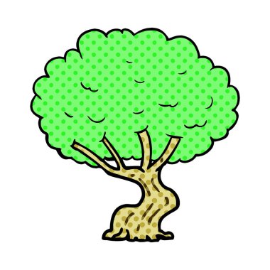 Çizgi film ağacının vektör çizimi