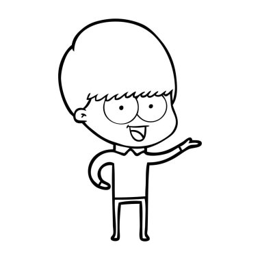 mutlu çizgi film çocuk vektör çizim