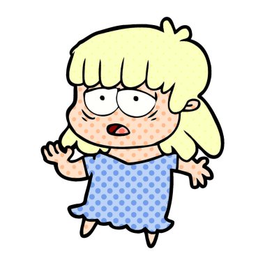 vektör çizim karikatür yorgun kadın