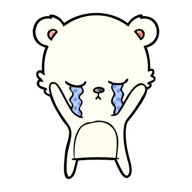 vektör çizim karikatür kutup ayısı ağlama