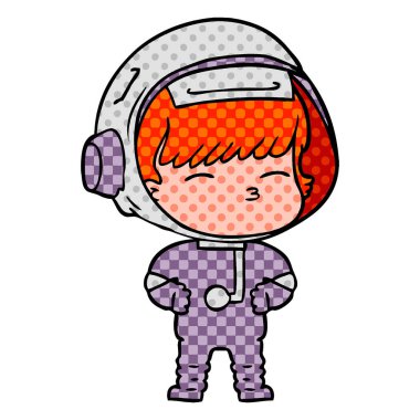 vektör çizim karikatür meraklı astronot