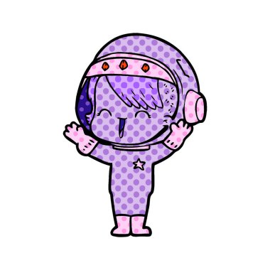 gülen astronot kız çizgi film 