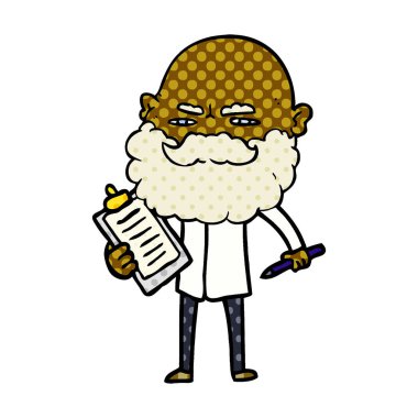 Sakal çatık ile çizgi film adam