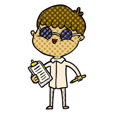 çizgi film çocuk gözlük takıyor