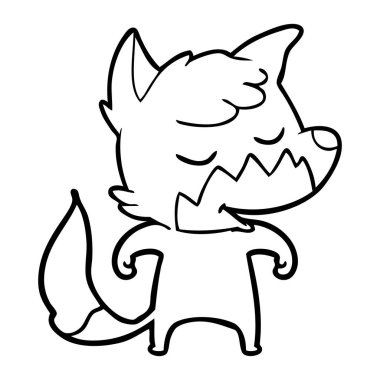 vektör çizim dostu karikatür Fox