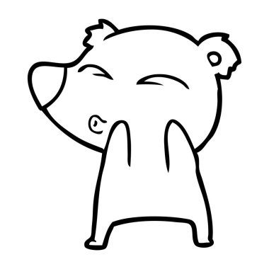 vektör çizim karikatür ayı ıslık