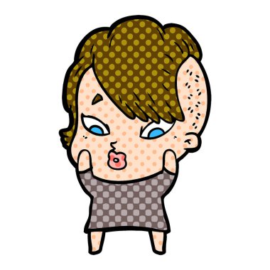 vektör çizim karikatür sürpriz kız