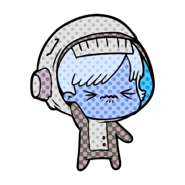 sallayarak kızgın çizgi film alan kız