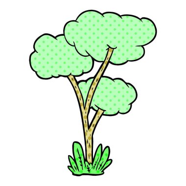 Çizgi film ağacının vektör çizimi