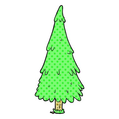 Çizgi film Noel ağacının vektör çizimi