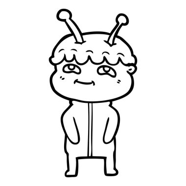 Dostu karikatür spaceman vektör çizim