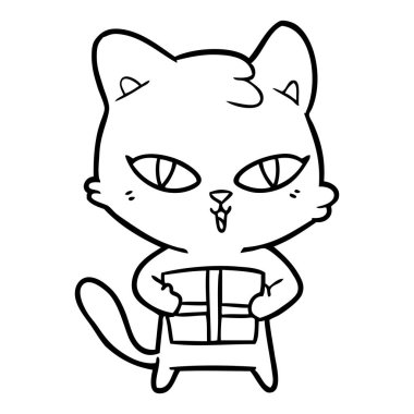 Çizgi film kedisinin vektör çizimi