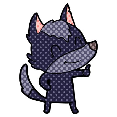 vektör çizim dostu karikatür kurt