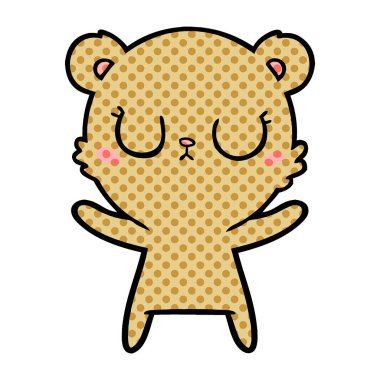 huzurlu karikatür ayı vektör çizim