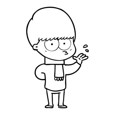 gergin çizgi film çocuk vektör çizim