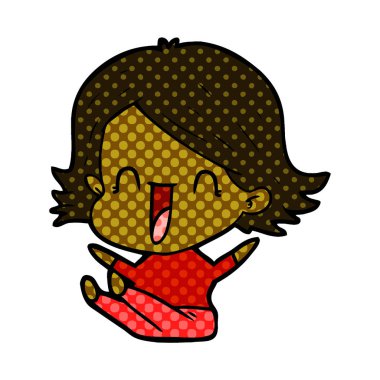 vektör çizim karikatür komik kadın