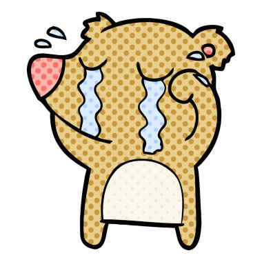 vektör çizim ayı ağlıyor çizgi film