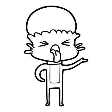 tiksinti çizgi film uzaylı vektör çizim