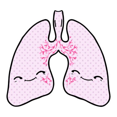 vektör çizim karikatür akciğer